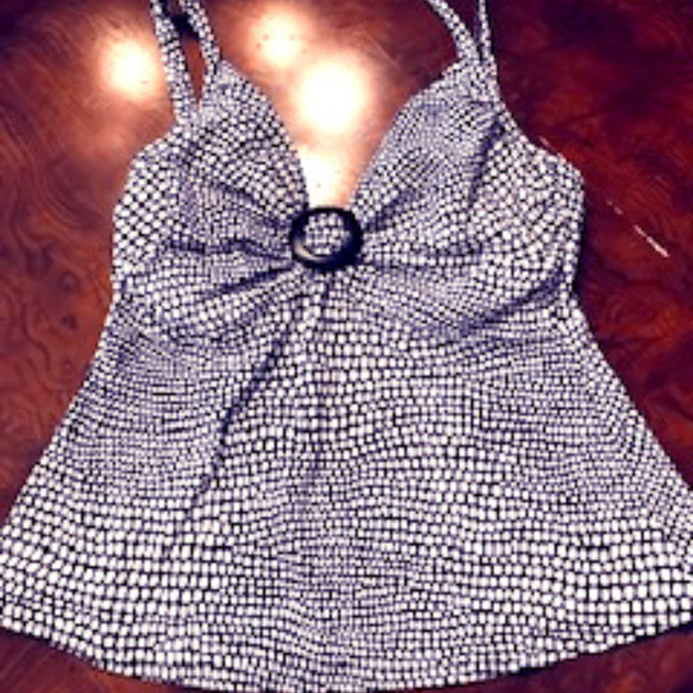Coco Reef Black and White Tankini Underwire Bra